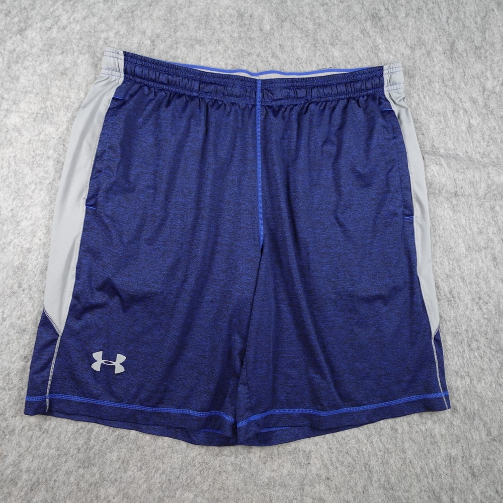 Under Armour Shorts Mens Extra Large Blue Gray Loose Fit Athletic Gym 9"